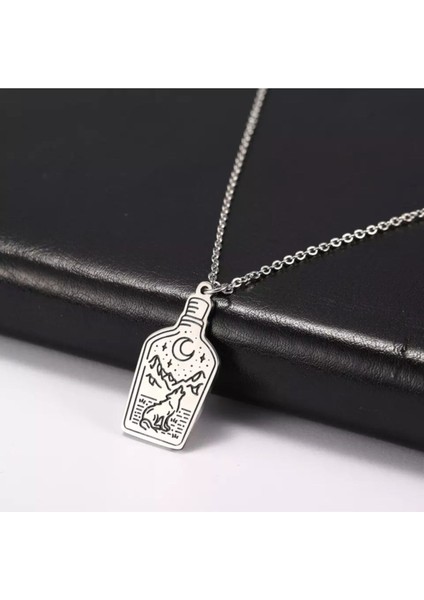 925 Ayar Gümüş Şişe Kurt Kolye