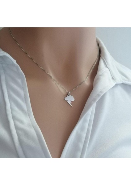 925 Ayar Gümüş Minimal Gök Gürültüsü Kolye fiyatları