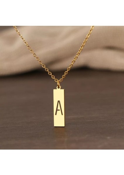 925 Ayar Gümüş Dikey Plaka Harf Kolye fiyatları