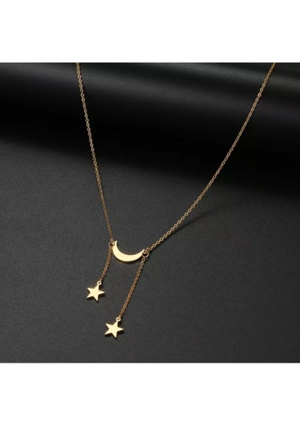 925 Ayar Gümüş Sallantılı Ay Yıldız Kolye