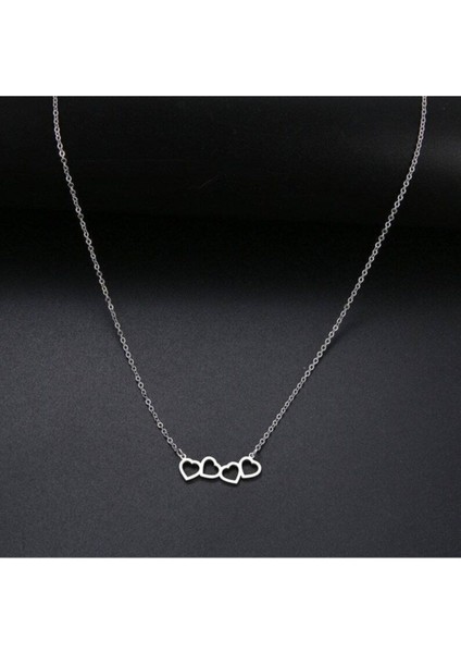 925 Ayar Gümüş Kalpler Kolye