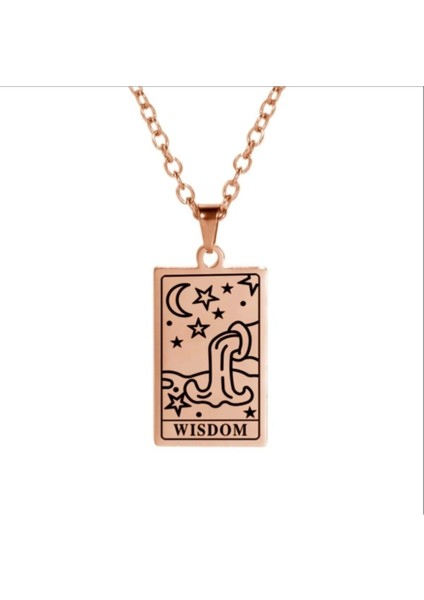 925 Ayar Gümüş Minimal Tarot Wısdom Kolye