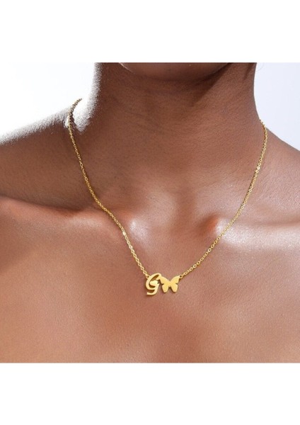 925 Ayar Gümüş Kelebek Kalp Harf Kolye fırsatları