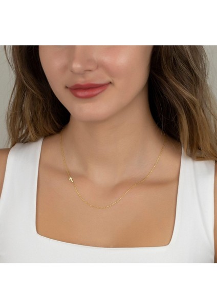 925 Ayar Gümüş Yan Model Haç Kolye