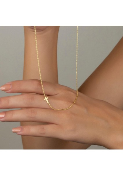 925 Ayar Gümüş Yan Model Haç Kolye fiyatları