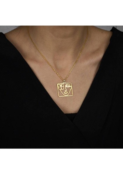 925 Ayar Gümüş Kelebek Detaylı Silüet Kolye