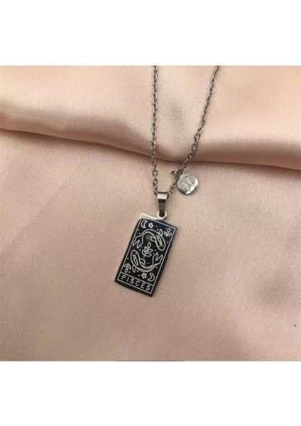 925 Ayar Gümüş Balık Burcu Tarot Kolye
