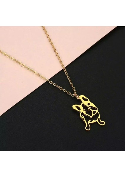 925 Ayar Gümüş Buldog Köpek Kolye