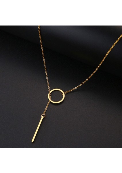 925 Ayar Gümüş Iç Içe Halka Bar Kolye