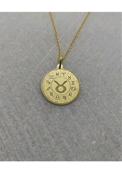 925 Ayar Gümüş Burç Haritası Boğa Burcu Kolye