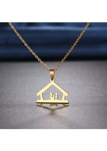 925 Ayar Gümüş Aile Ev Kolye