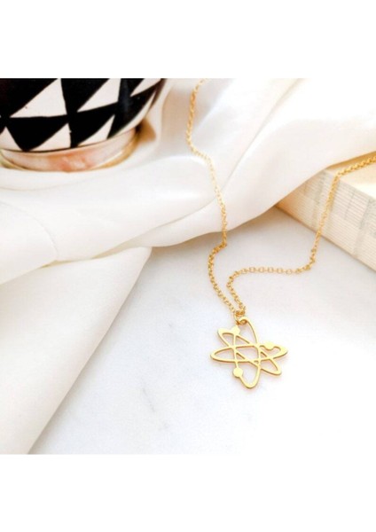 925 Ayar Gümüş Atom Sembolü Kolye