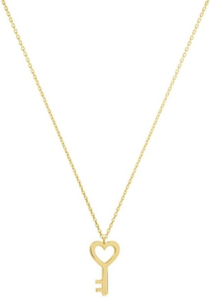 925 Ayar Gümüş Kalp Anahtar Kolye