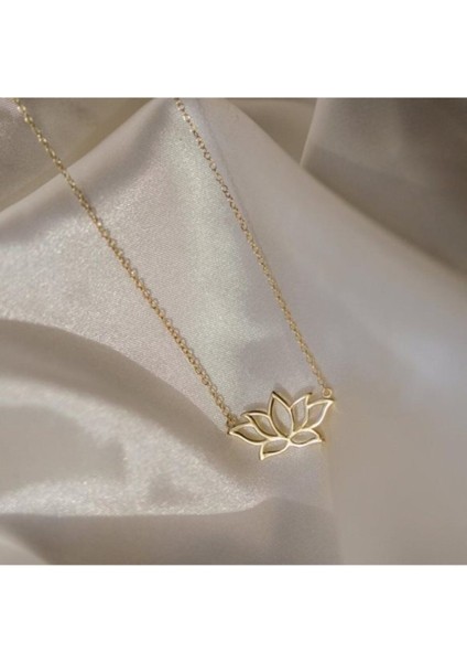 Kadın Lotus Çiçeği 925 Ayar Gümüş Kolye