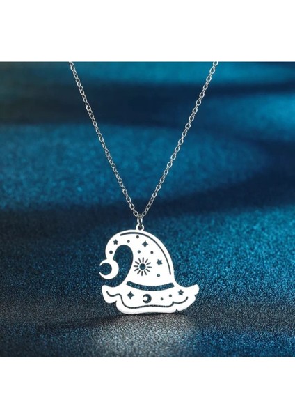 925 Ayar Gümüş Cadı Şapkası Kolye