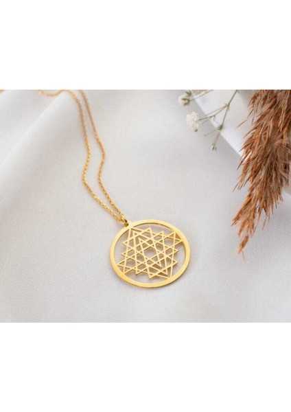 925 Ayar Gümüş Sri Yantra Kolye