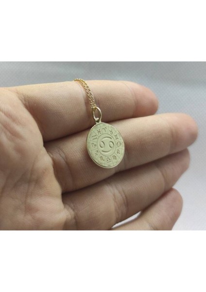 925 Ayar Gümüş Burç Haritası Yengeç Burcu Kolye modelleri