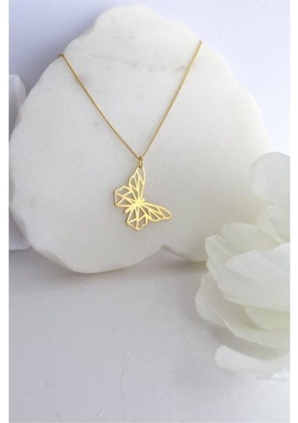 Kadın Kelebek Gümüş Kolye
