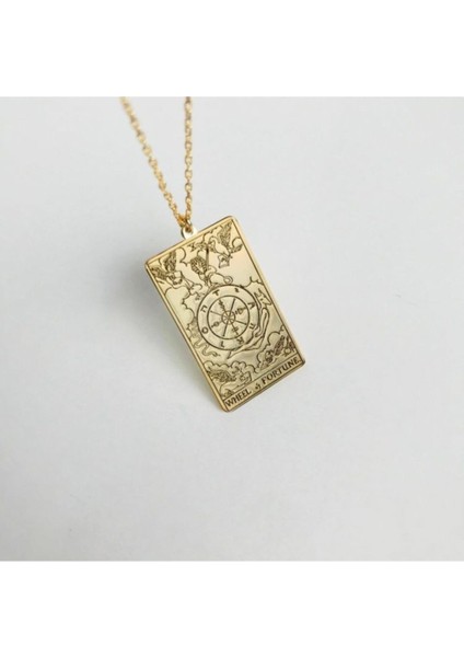 925 Ayar Gümüş Tarot (Wheel Of Fortune) Çarkıfelek Kolye