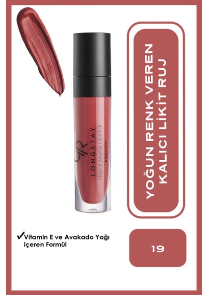 Longstay Liquid Matte Lipstick No:19 Peach - Likit Mat Ruj - 8691190856199