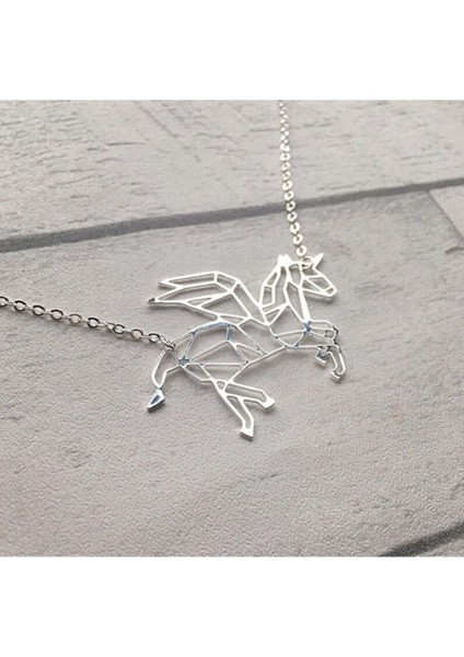 925 Ayar Gümüş Kanatlı Unicorn Kolye