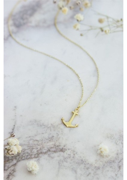 Has Altın Kaplama Çapa 925K Kolye