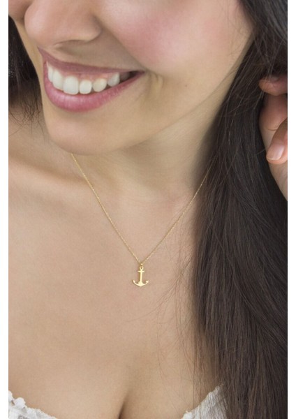 Has Altın Kaplama Çapa 925K Kolye modelleri