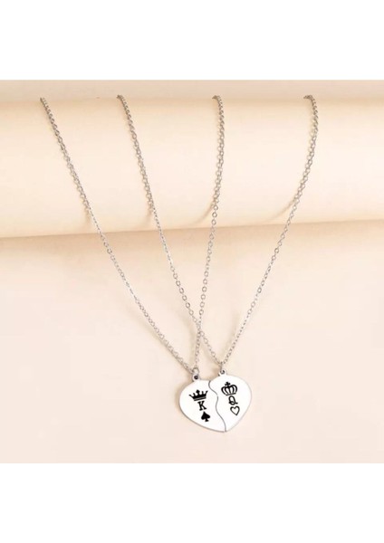 925 Ayar Gümüş Çift Kral Kraliçe Kolye fiyatları