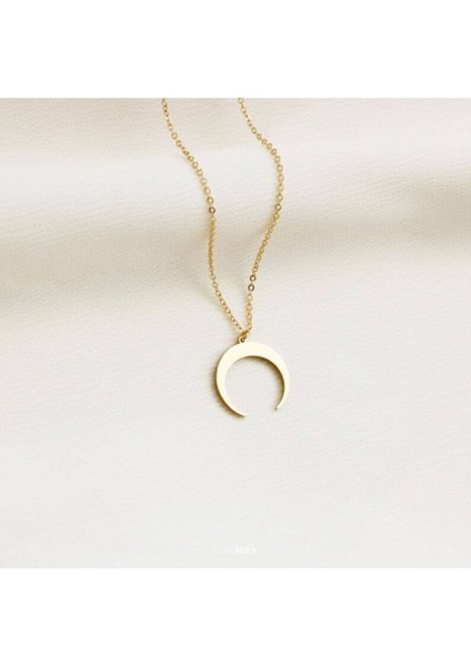 925 Ayar Gümüş Ay Kolye