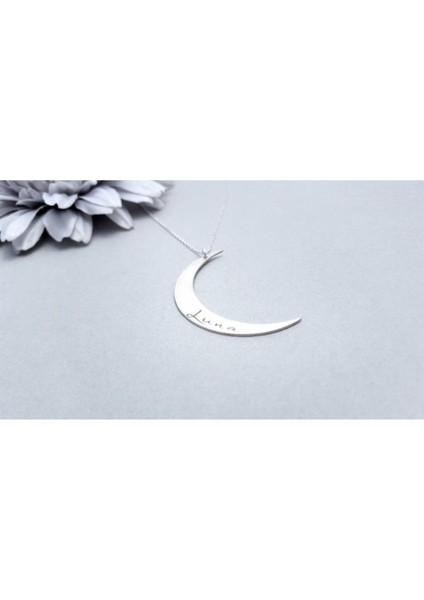 925 Ayar Gümüş Isimli Ay Kolye fiyatları