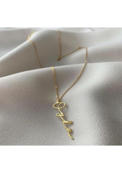 925 Ayar Gümüş Dikey El Yazısı Kolye fiyatları