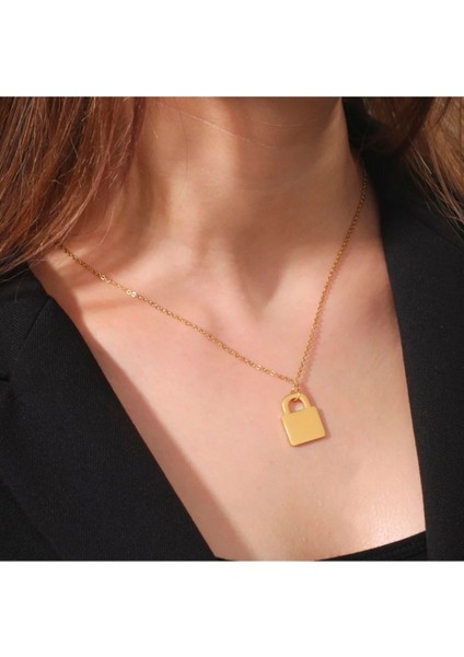 Has Altın Kaplama Kilit 925K Kolye