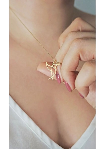 Has Altın Kaplama Kuş Figürlü 925K Kolye