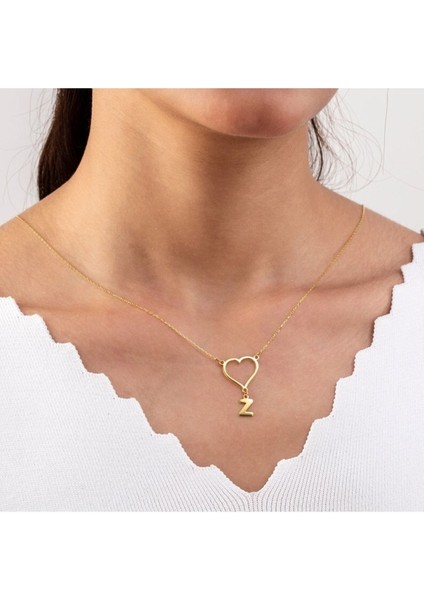 925 Ayar Gümüş Kalp Sallantılı Harf Kolye fiyatları