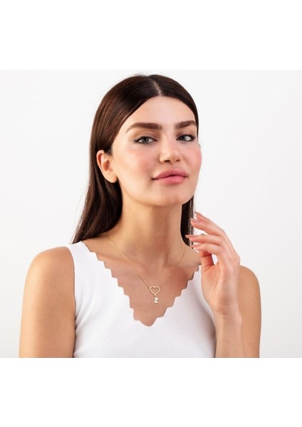 925 Ayar Gümüş Kalp Sallantılı Harf Kolye fırsatları