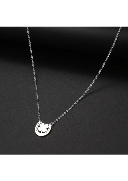 925 Ayar Gümüş At Nalı ve Yonca Kolye