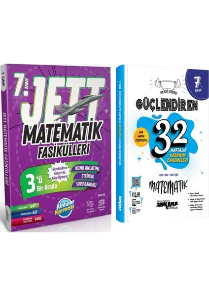 Yayınları 7. Sınıf Matematik Jett Soru Fasikülleri ve Ankara Yayıncılık Deneme Seti 2 Kitap