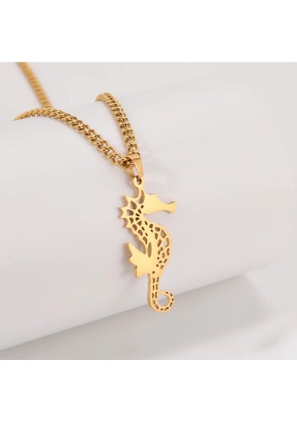 925 Ayar Gümüş Deniz Atı Kolye