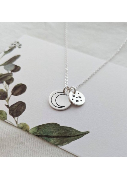 925 Ayar Gümüş Ay Yıldız Disk Kolye fiyatları