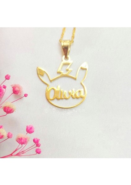 925 Ayar Gümüş Pikachu Isim Kolye