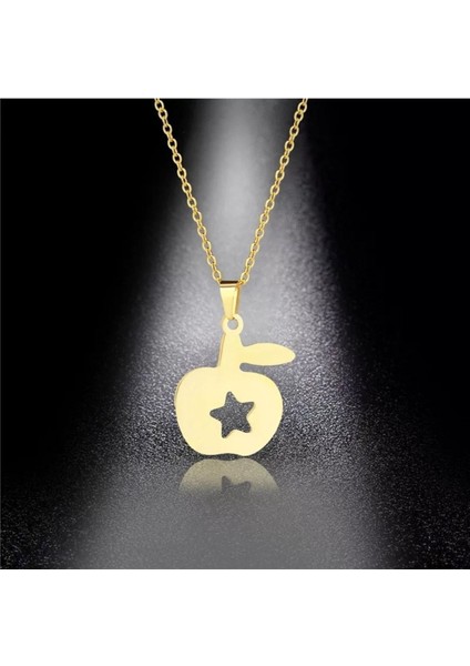Has Altın Kaplama Yıldız Elma 925K Kolye
