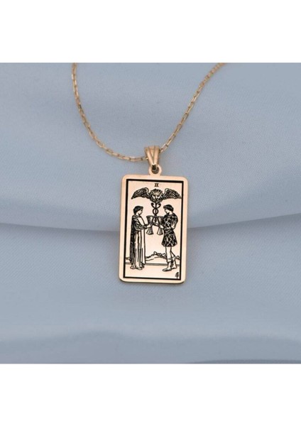 925 Ayar Gümüş Tarot Two Of Cups Iki Bardak Kolye