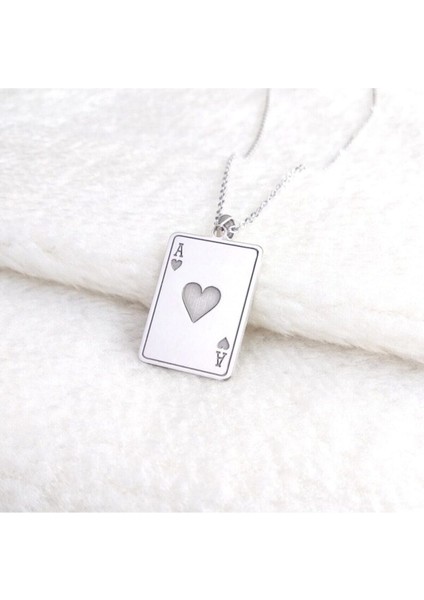 925 Ayar Gümüş Iskambil Kağıdı (As) Kolye