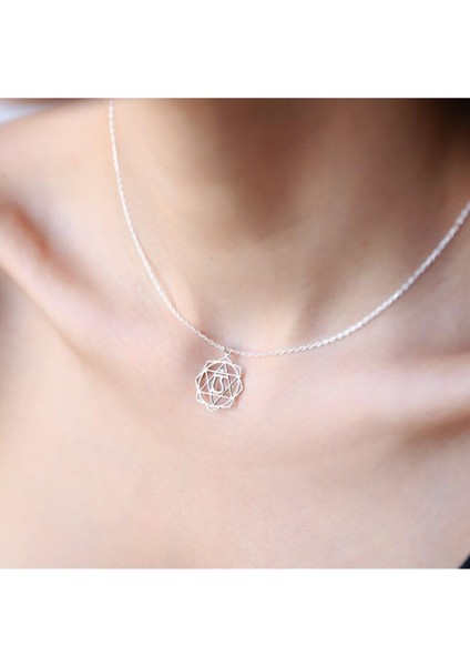 925 Ayar Gümüş Kalp Çakra Kolye modelleri