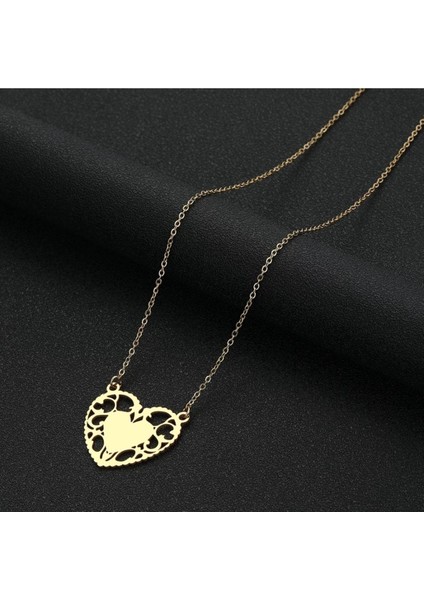 Has Altın Kaplama Tasarım Kalp 925K Kolye