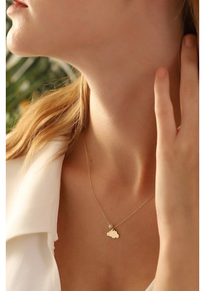 925 Ayar Gümüş Inci Bulut Kolye