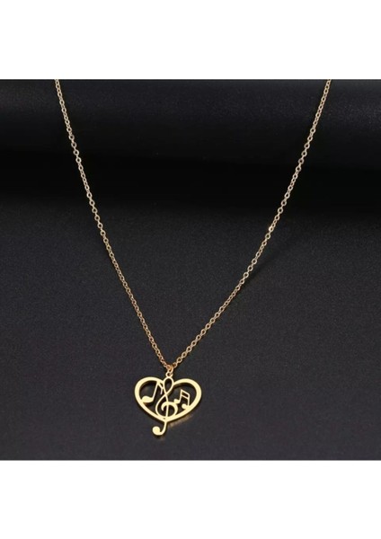 925 Ayar Gümüş Kalp Içinde Müzik Notaları Kolye fiyatları