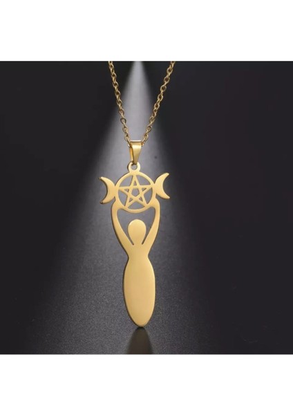 925 Ayar Gümüş Ay Tanrıçası Kolye