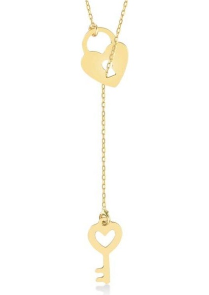 925 Ayar Gümüş Iç Içe Anahtar Kalp Kolye modelleri