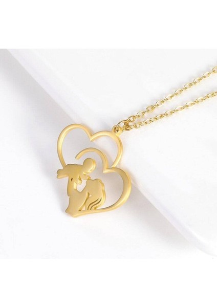 925 Ayar Gümüş Kalp Anne Bebek Kolye modelleri